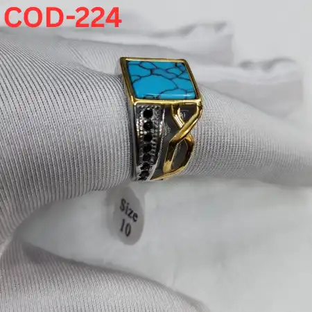 Turkish অরজিনাল ইন্দ্র নীলা পাথর হাতের আংটি (COD-224)